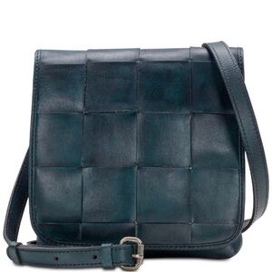 Patricia Nash Granada woven emerald green leather crossbody.